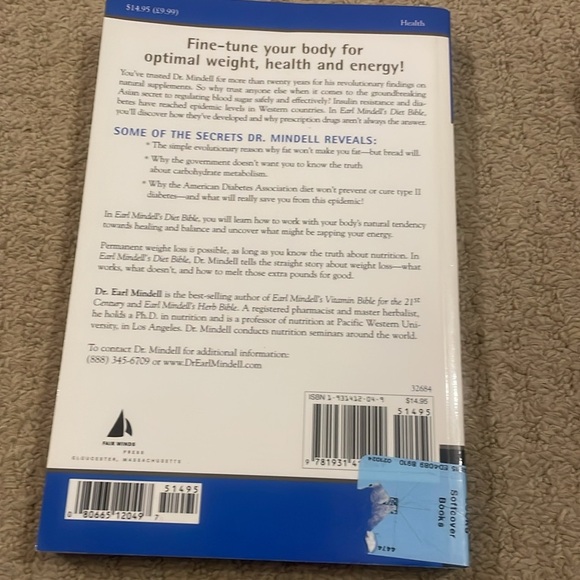 Book- diet Bible, a survival guide for people with diabetes by Earl Mindel - Picture 3 of 4